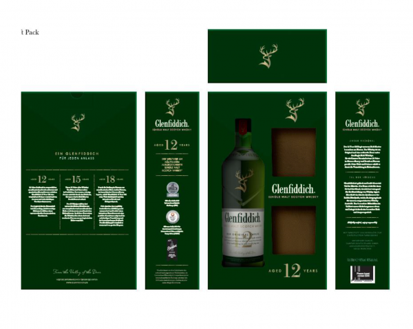 Glenfiddich Original 12 Year Old mit 2 Whisky-Gläser