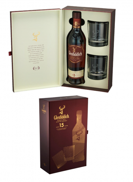 Glenfiddich 15 Year Old Solera mit 2 Gläsern